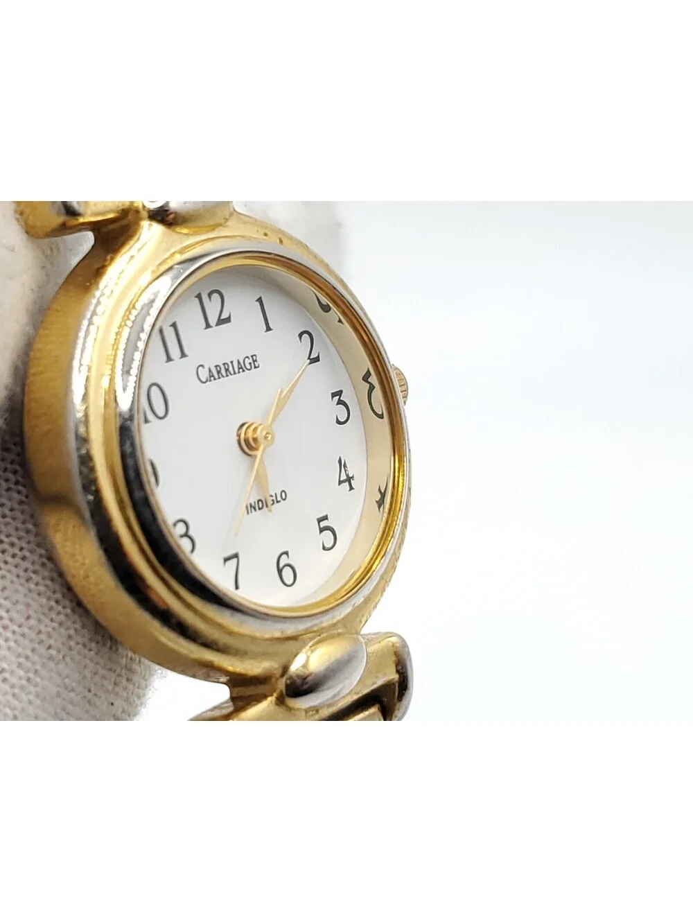 Carriage By Timex Indiglo Womens Watch New Battery Two-Tone White Dial 24mm